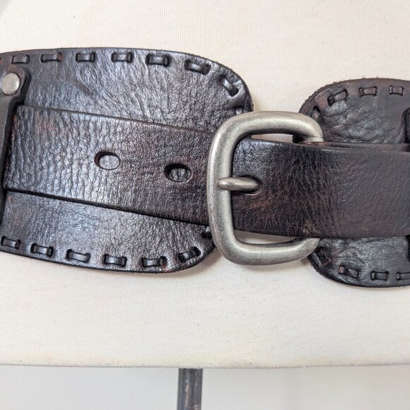 Western Style Vintage Fossil Leather Belt Large - Picture 5 of 13